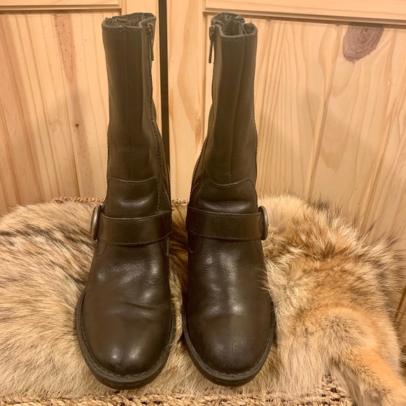 Born Black Heeled Boots with Buckle - Picture 9 of 16